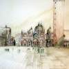 Piazza San Marco - Watercolor Paintings - By Manuel Gonzales, Architectural Realism Painting Artist